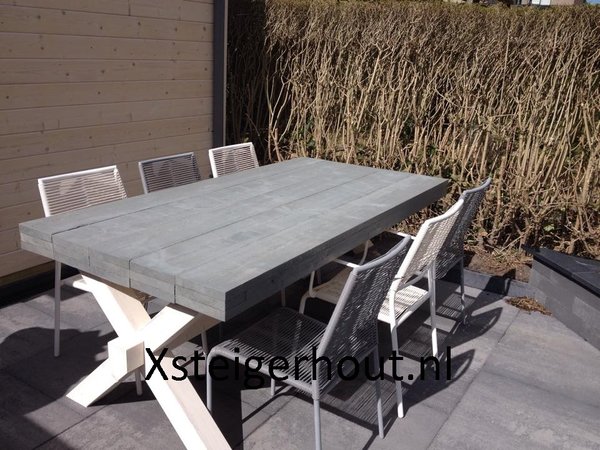 Hedendaags Kruis poot tafel steigerhout zelf gemaakt - xsteigerhout NX-73