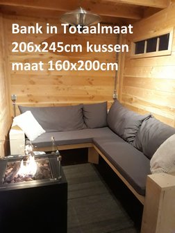 Steigerhout hoekbank met kussens