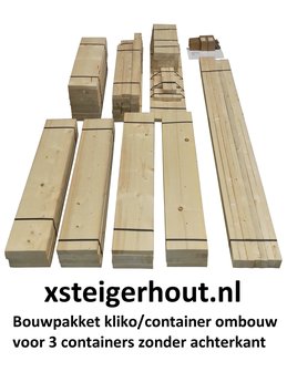 Bouwpakket kliko container ombouw 3 containers zonder achterkant