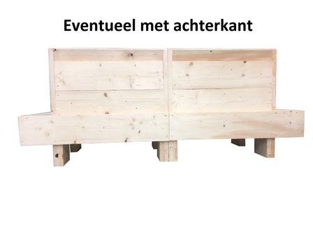 Achterkant zwevende bank steigerhout