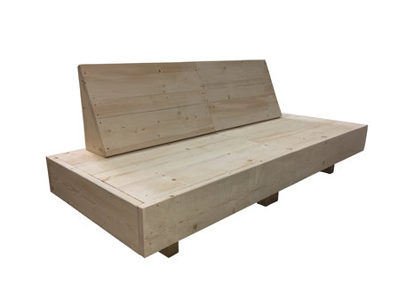 Zwevende bank steigerhout