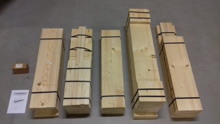 Bouwpakket zwevende loungebank steigerhout met achterkant