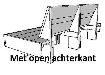 Zwevende loungebank met open achterkant