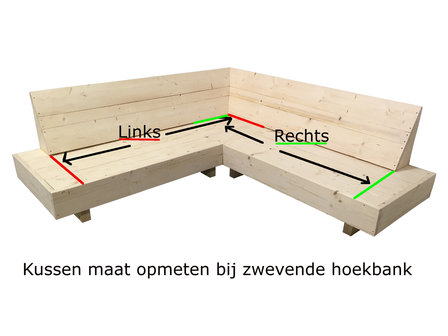 Opmeten van zwevende hoekbank kussens