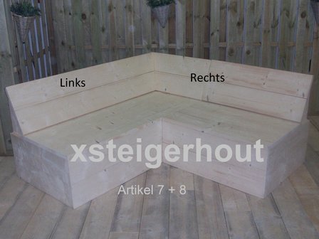 Steigerhout hoekbank met dichte onderkant links en rechts