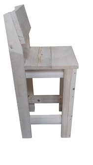 zijkant barkruk met rugleuning