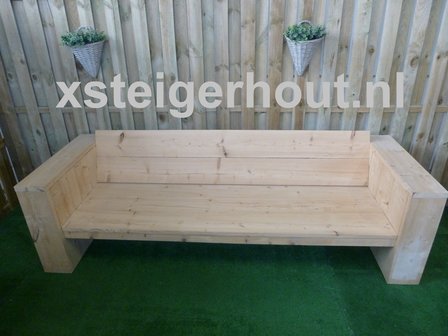 loungebank steigerhout voorkant