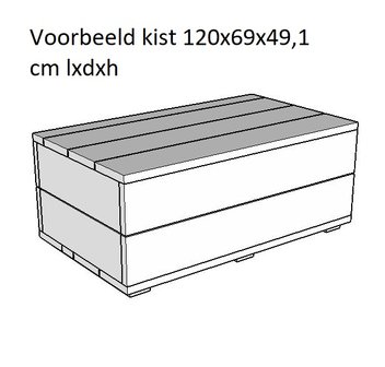 Steigerhout kist 120cm lang