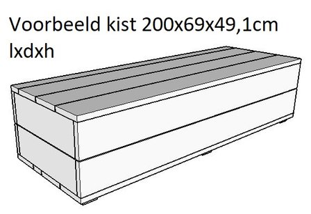 Steigerhout kist 200cm lang