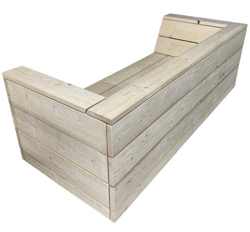 Steigerhout bank met dichte achterkant