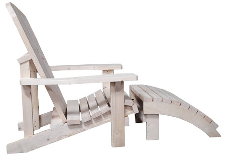 Adirondack chair with footstool zijkant