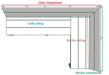 Hoekbank steigerhout op maat links en rechts