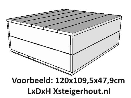 120cm lang kist steigerhout