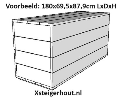 Steigerhout kist 180cm lang