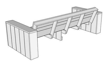 Loungebank steigerhout achterkant