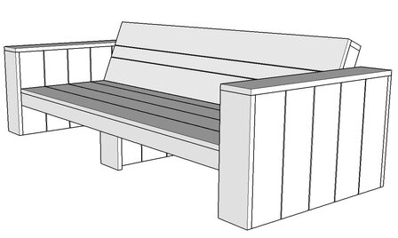 loungebank steigerhout tekening voor kussens 73x73