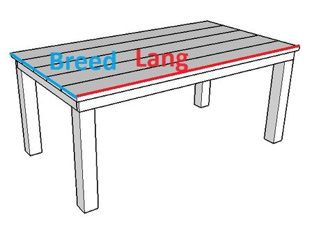 Steigerhout tafel lang en breed