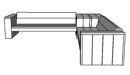 Hoekbank xl met hoektafel