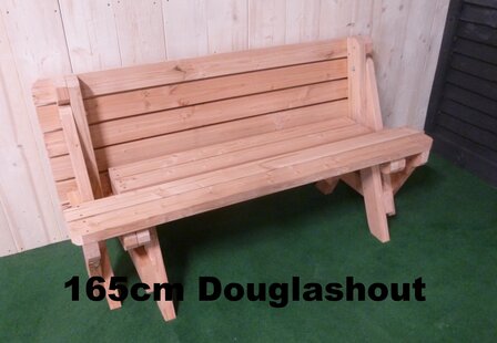 Inklapbare picknictafel douglas hout als bankje