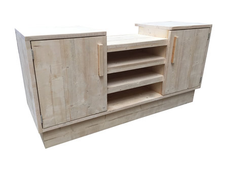 bbq meubel steigerhout schuin voorkant