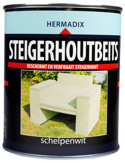 Steigerhout beits schelpen wit blik 0,75 liter