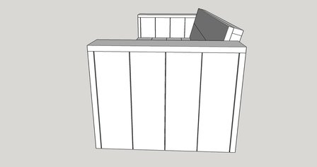Steigerhout loungebank op maat van kussens zijaanzicht
