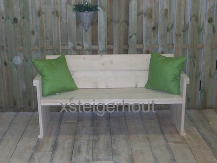 Bouwtekening tuinbank steigerhout