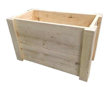 Steigerhout plantenbak schuin voorkant