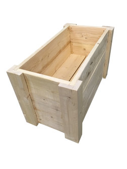 Houten plantenbak schuin bovenkant