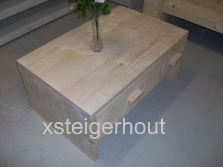 Steigerhout salontafel met lade