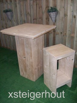 Barkruk steigerhout met Statafel steigerhout