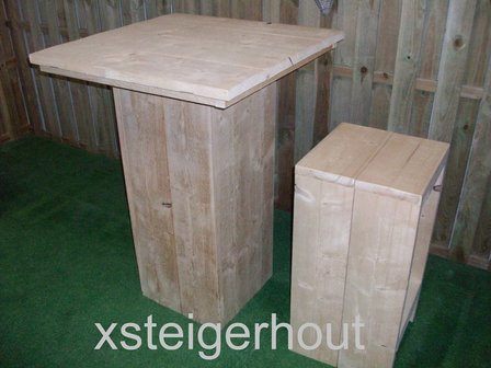 Barkruk steigerhout met statafel steigerhout