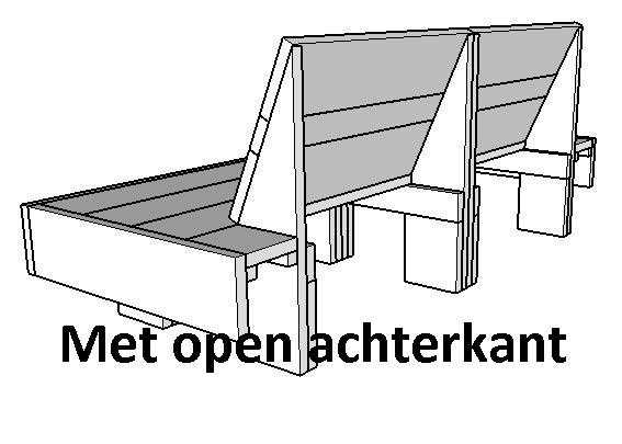 Zwevende loungebank met open achterkant