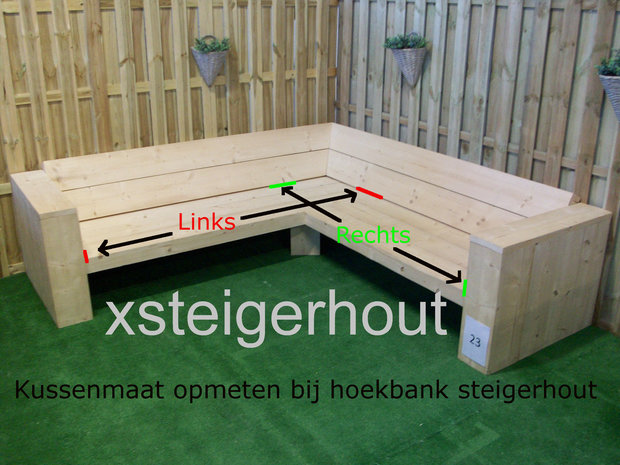 Opmeten van hoekbank kussens