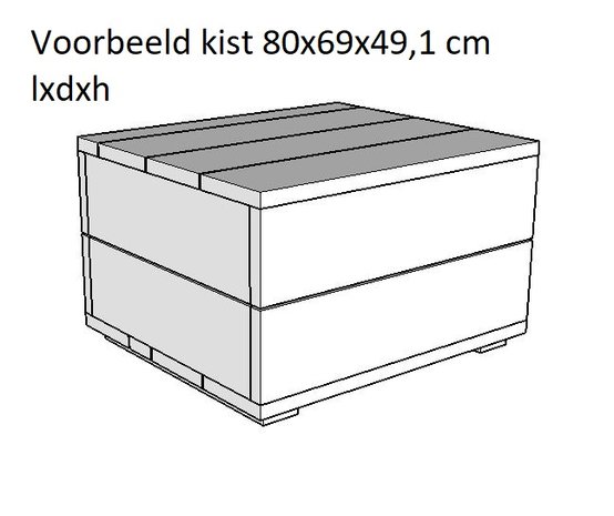 Steigerhout kist 80cm lang