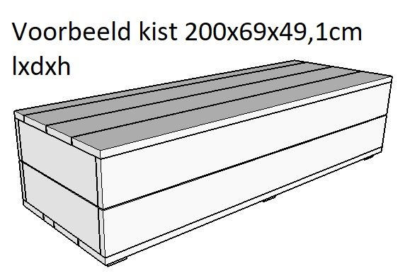 Steigerhout kist 200cm lang