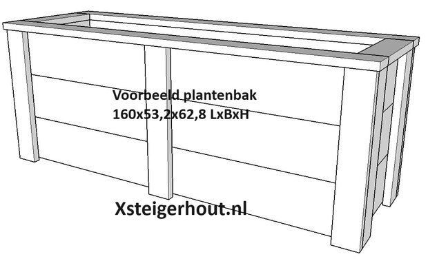Voorbeeld plantenbank 62,8cm hoog