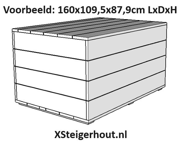 Steigerhout kist 160cm lang