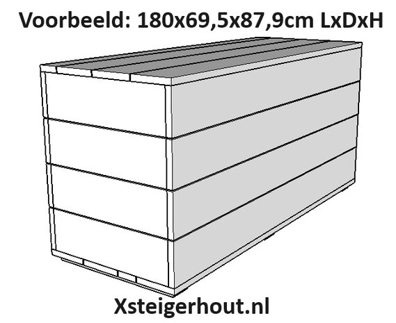 Steigerhout kist 180cm lang