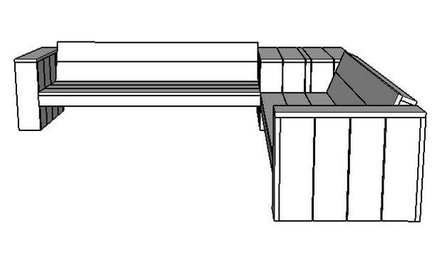 Hoekbank xl met hoektafel