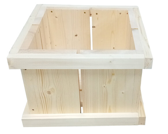 Zijkant plantenbak steigerhout