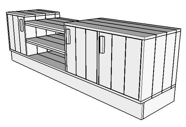 Bbq meubel 300cm