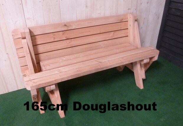 Inklapbare picknictafel douglas hout als bankje