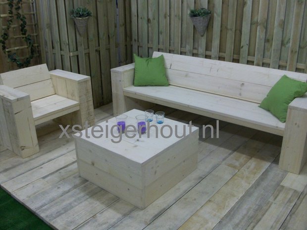 Grof Surichinmoi financieel Loungebank steigerhout bouwpakket v.a. € 141,- xsteigerhout.nl -  xsteigerhout