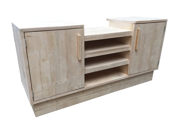 bbq meubel steigerhout schuin voorkant