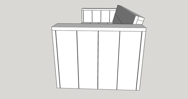 Steigerhout loungebank op maat van kussens zijaanzicht