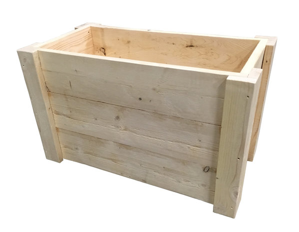 Steigerhout plantenbak schuin voorkant