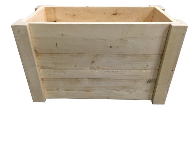 Houten plantenbak voorkant