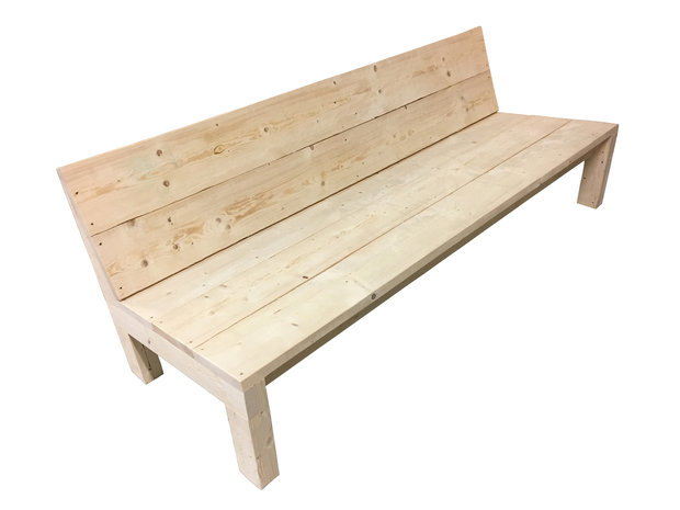 Steigerhout bank schuin voorkant