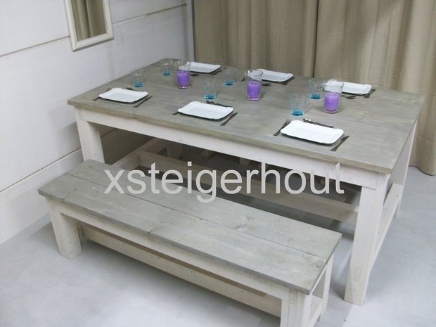 Kloostertafel set steigerhout